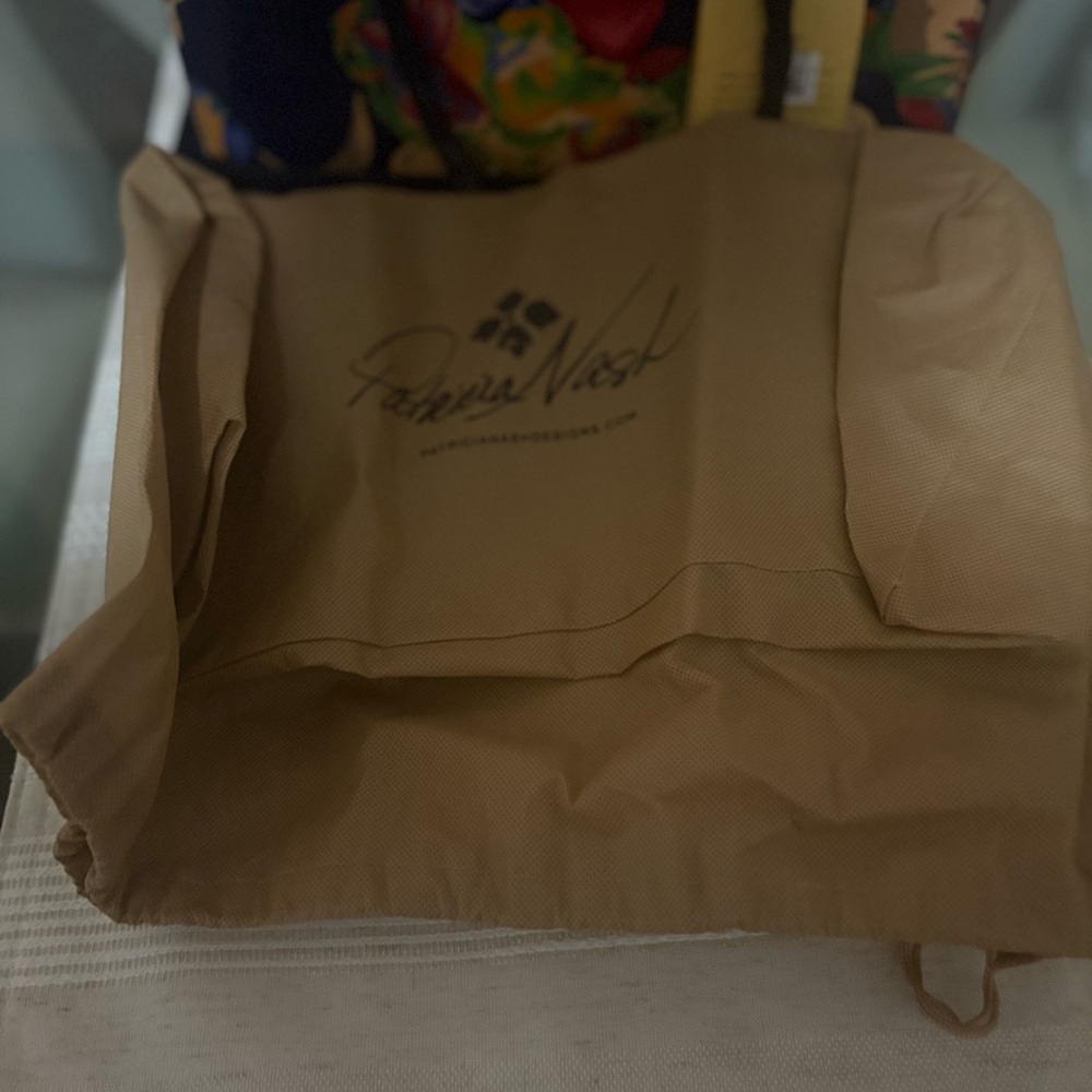 Patricia Nash Blue Leather Floral Satchel - Picture 6 of 6